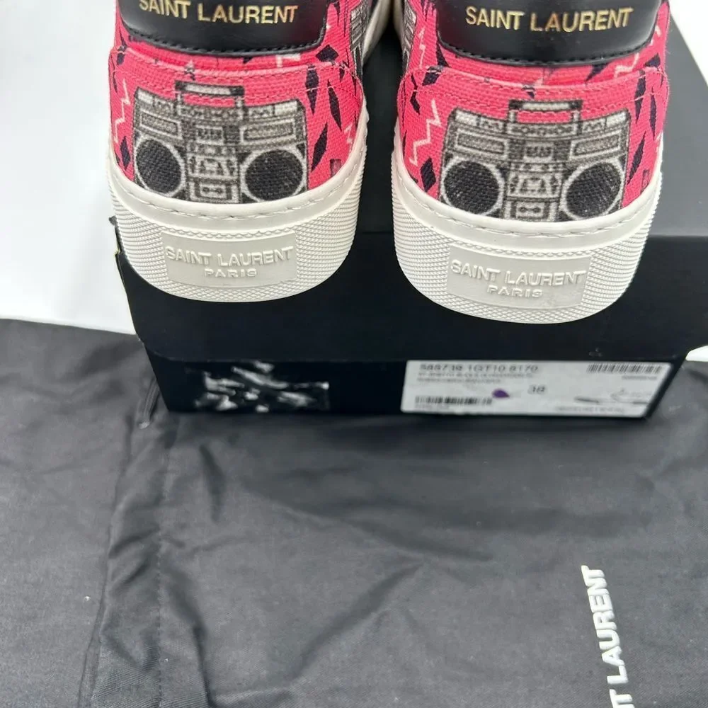 Women's Saint Laurent Venice, Radio print slip on sneakers size 38 made in Italy - Picture 9 of 11